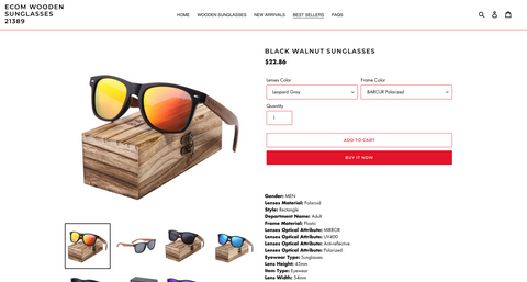Image of Wooden Sunglasses